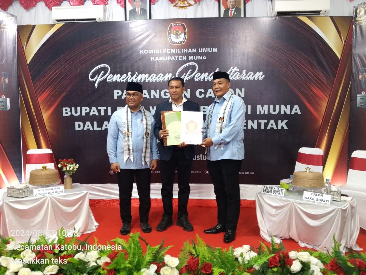 Pasangan Rajiun-Purnama Jadi Kandidat Pertama yang Daftar ke KPU Muna