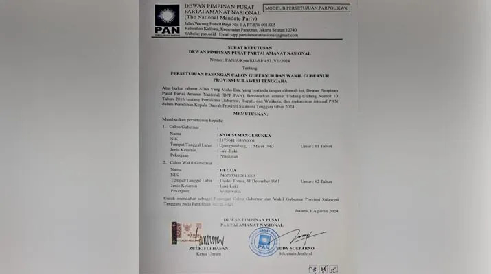 Arah Dukungan PAN Berbelok, Tinggalkan Ruksamin dan Beri Rekomendari ke ASR-Hugua