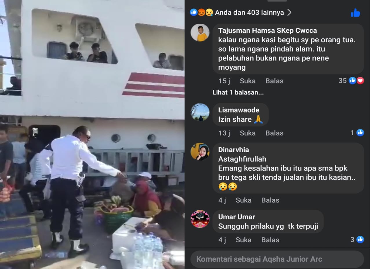 Viral Video Oknum Provos KSOP Kendari Tendang Dagangan Pedagang Asongan, Netizen Geram