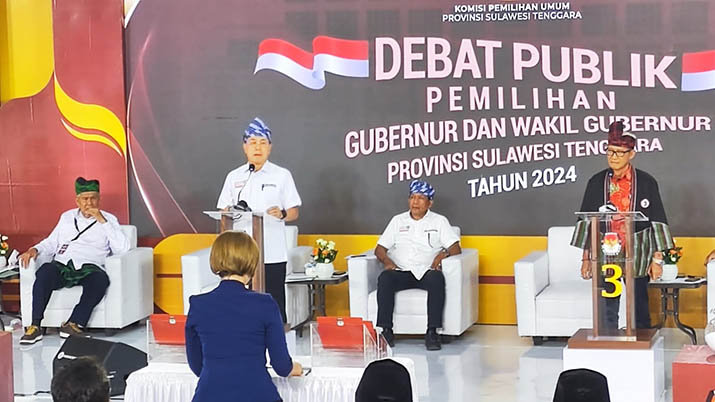 Debat Perdana Pilgub Sultra, ASR-Hugua Tegaskan Komitmen Realisasikan Visi dan Misi