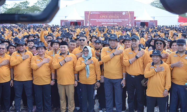 Ketua KPU RI Pimpin Apel Akbar dan Buka Rapat Konsolidasi Daerah Kesiapan Pilkada  di Kendari