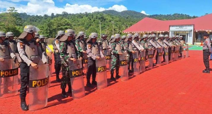 Sinergi TNI-Polri Hadapi Pilkada, Polres Kodim Konut Latihan Dalmas Bersama