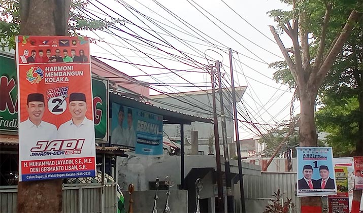 Ganggu Keindahan, Pol PP Kolaka bakal Tertibkan APK yang Terpasang Pohon