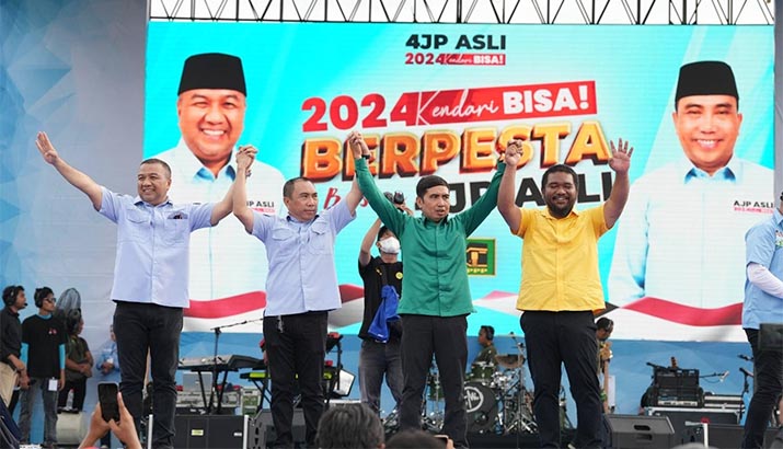 Hadir di Kampanye Akbar, Ketua Golkar dan PPP Kendari Kompak Serukan Menangkan AJP-ASLI