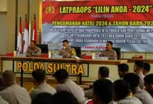 Pengamanan Natal dan Tahun Baru, Dirlantas Polda Sultra Pimpin Pelaksanaan Latpraops Lilin Anoa 2024