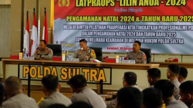 Pengamanan Natal dan Tahun Baru, Dirlantas Polda Sultra Pimpin Pelaksanaan Latpraops Lilin Anoa 2024