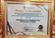 Pemda Konut Raih Predikat Penilaian Kepatuhan Penyelenggaraan Pelayanan Publik