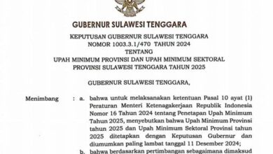 UMP Sultra Naik Rp187 Ribu pada 2025, Berlaku Mulai 1 Januari