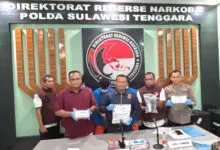Polda Sultra Berhasil Ungkap 13 Kasus Narkoba dengan Total Barang Bukti 1,3 Kg Sabu