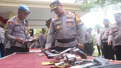 Polresta Kendari Lakukan Pemeriksaan Rutin Senjata Api Personel Polisi