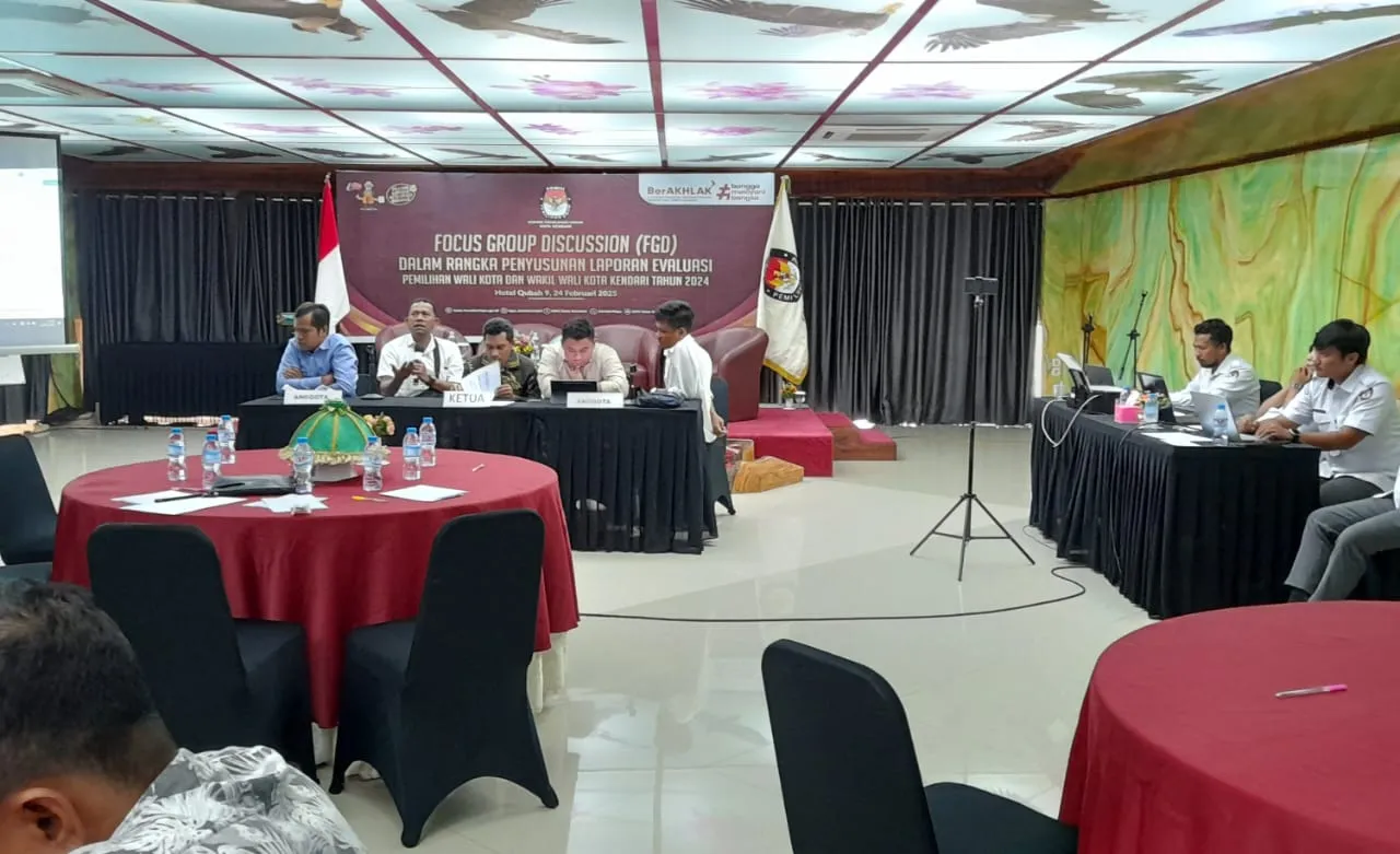 KPU Kendari Gelar Evaluasi Pelaksanaan Pilwali 2024 di Hotel Qubah 9 Kendari