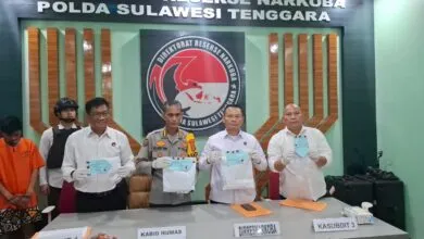 Bongkar Jaringan Narkoba, Polda Sultra Amankan Dua Tersangka dan 1,2 Kilogram Sabu-Sabu