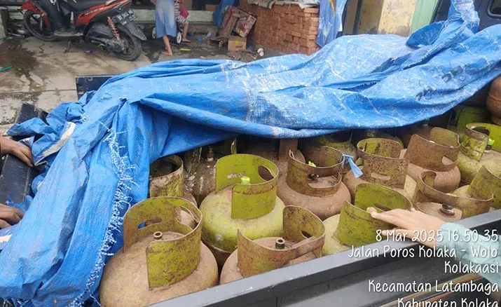 Anggota Deninteldam Gagalkan Upaya Penyeludupan Ratusan Tabung Gas Subsidi Asal Kolaka Tujuan Morowali