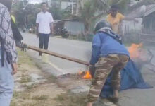 Motor Penjual Buah di Muna Barat Terbakar Usai Isi BBM