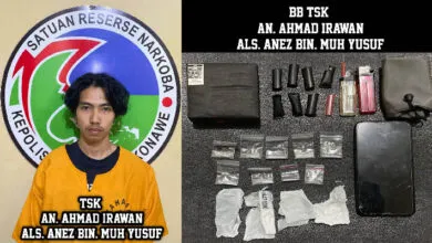 Pemuda 23 Tahun di Konawe Diringkus Polisi karena Kerap Edarkan Sabu-Sabu di Wilayah Unaaha
