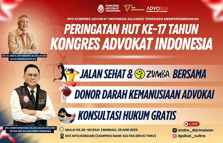 DPD KAI Sultra Buka Konsultasi Hukum Gratis, Simak Jadwalnya