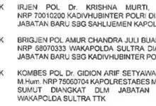 Wakapolda Sultra Dimutasi, Penggantinya Kapolrestabes Medan Gidion Arif Setyawan
