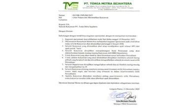 Beredar Surat Pemberitahuan, PT TMS Rumahkan Seluruh Karyawannya Mulai 2 Januari 2026