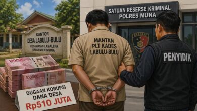 Korupsi Dana Desa Rp510 Juta, Penyidik Tahan Mantan PlT Kades Labulu-bulu Muna