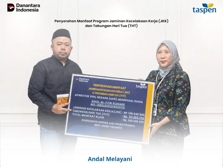 Taspen Kendari Salurkan Manfaat JKK dan THT Rp260 Juta untuk Ahli Waris ASN di Baubau