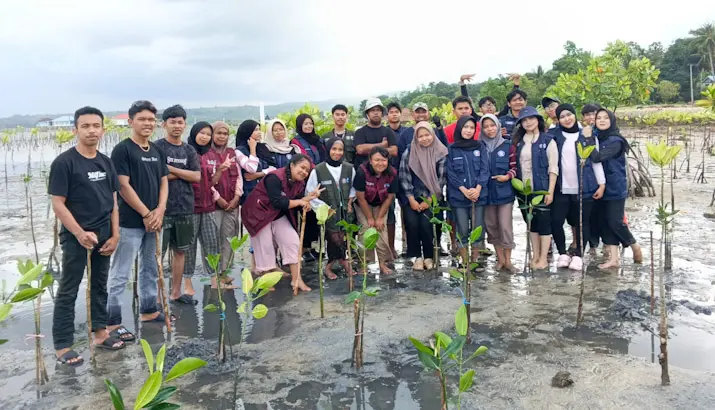 Kolaborasi Pasca UHO dan Desa Tapulaga: Tanam Mangrove, Hingga Tingkatkan Literasi Digital Warga