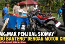 Mak-Mak Penjual Siomay 'Adu Banteng' dengan Motor CRF hingga Alami Luka-Luka