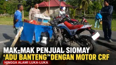 Mak-Mak Penjual Siomay 'Adu Banteng' dengan Motor CRF hingga Alami Luka-Luka