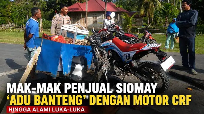 Mak-Mak Penjual Siomay 'Adu Banteng' dengan Motor CRF hingga Alami Luka-Luka