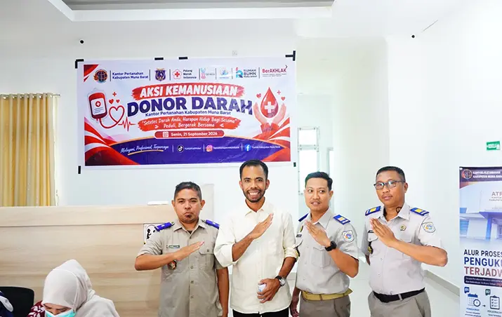 Rangkaian Hantaru ke-66, Kantor Pertanahan Muna Barat Gelar Donor Darah