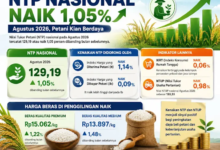 NTP Nasional Naik 1,05 Persen pada Agustus 2026