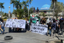 Gelar Demo di Kejati Sultra, KPTS Desak Usut Dugaan Pelanggaran Hauling Ore Nikel di IGP Pomalaa