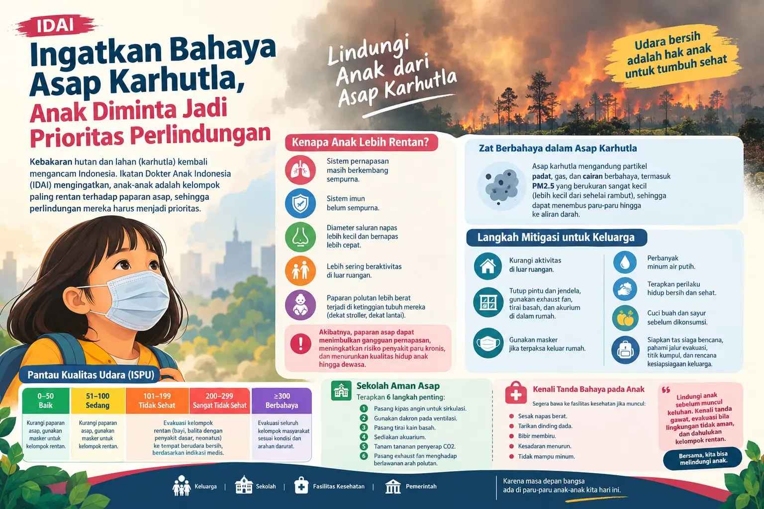 IDAI Ingatkan Bahaya Asap Karhutla, Anak Diminta Jadi Prioritas Perlindungan