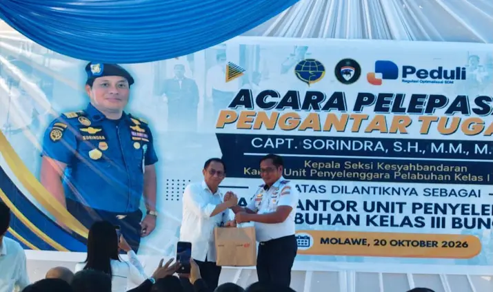 Serah Terima Jabatan di KUPP Molawe, Capt. Sorindra Resmi Emban Tugas Baru sebagai Kepala KUPP Bungku
